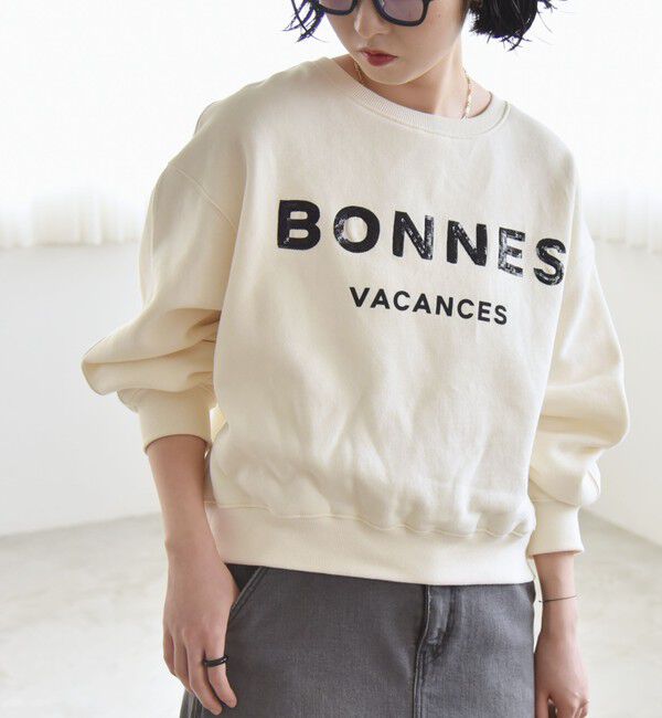 quaranciel「quaranciel:〈手洗い可能〉スパンコール刺繍 ロゴ スウェット」|スウェット・ジャージ|