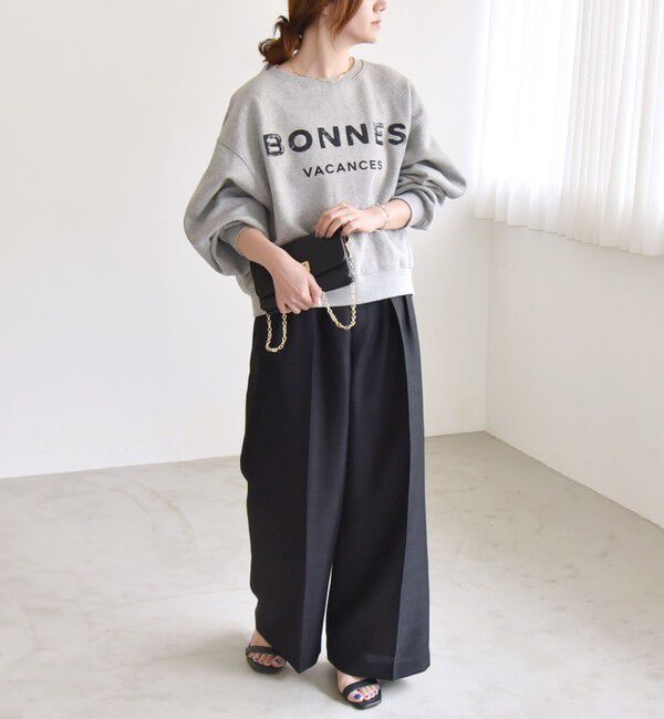 quaranciel「quaranciel:〈手洗い可能〉スパンコール刺繍 ロゴ スウェット」|スウェット・ジャージ|