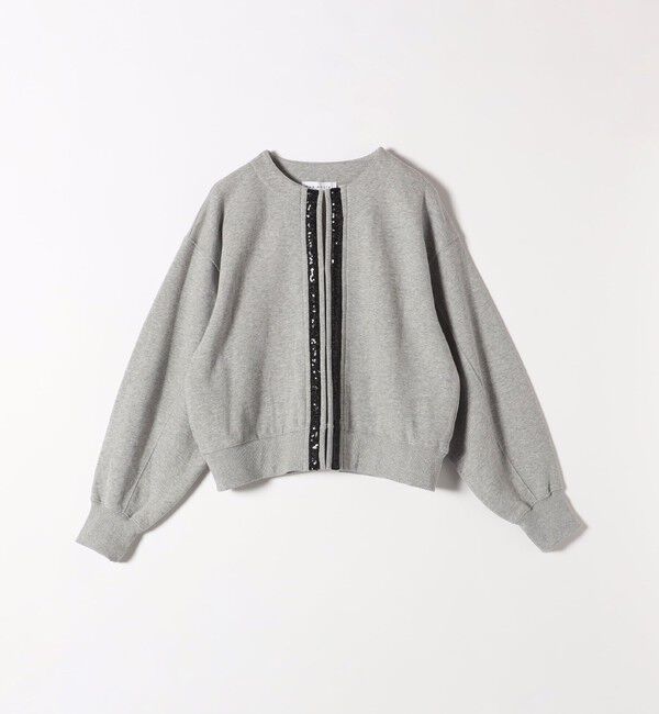 quaranciel「quaranciel:〈手洗い可能〉スパンコール テープ スウェット カーディガン」|カーディガン|