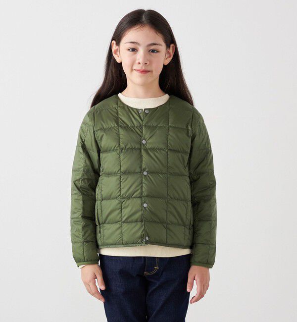 SHIPS any「TAION: クルーネック ボタン ダウン カーディガン<KIDS>」|ダウン|