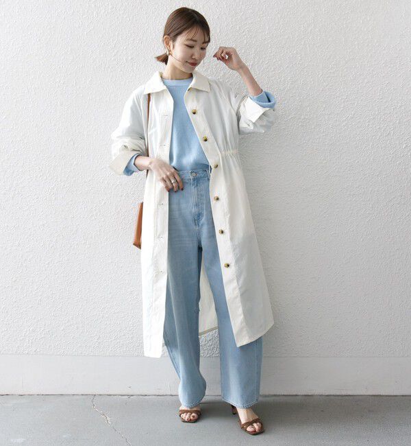 SHIPS any「SHIPS any:〈洗濯機可能〉スタンドカラー ドロスト ギャザー ロング コート」|その他|