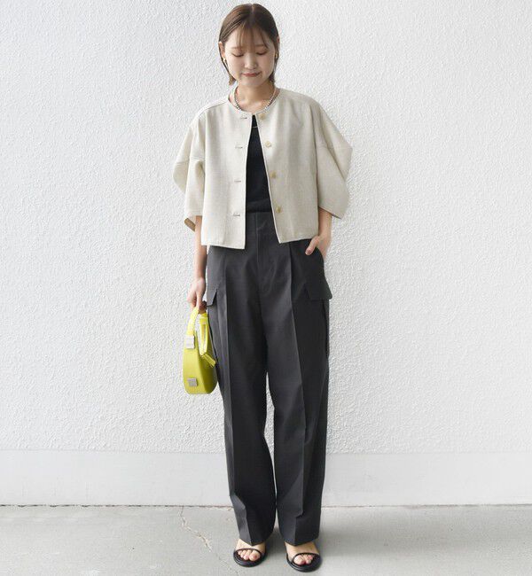 SHIPS for women「〈洗濯機可能〉ポリエステル 麻 カーゴ パンツ」|その他|