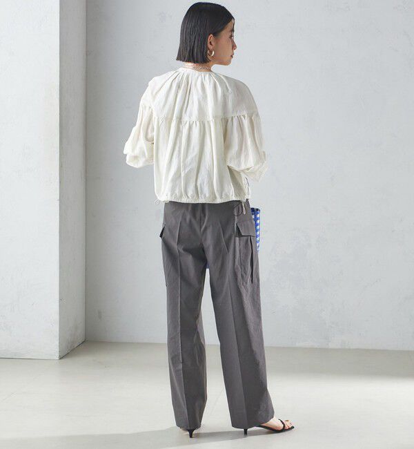 SHIPS for women「〈洗濯機可能〉ポリエステル 麻 カーゴ パンツ」|その他|