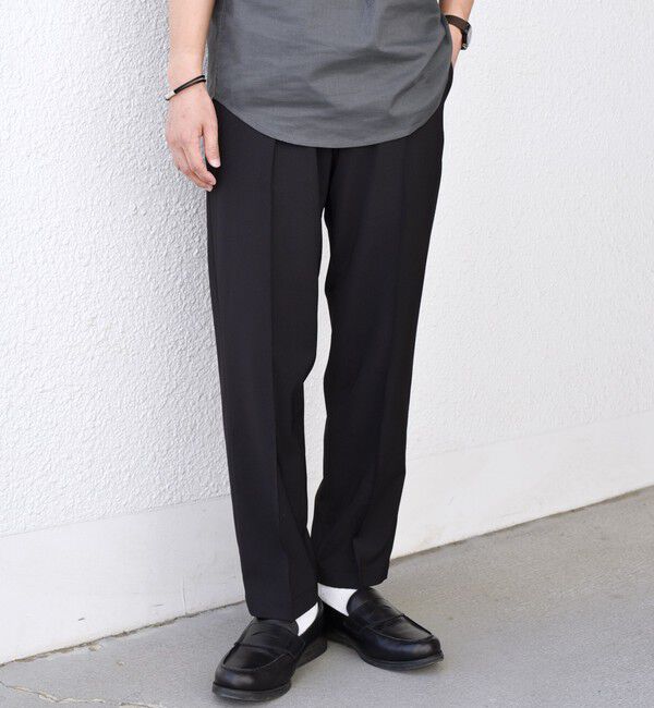 SHIPS any「SHIPS any:〈吸水速乾〉Rapidry クリース アンクル テーパード イージーパンツ(セットアップ対応)◇」|チノ|ブラック