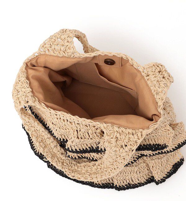 SHIPS any「【WEB限定】SHIPS any: バイカラー フリル ペーパー トート バッグ」|トートバッグ|