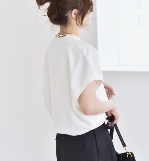 quaranciel「quaranciel:〈洗濯機可能〉ライト ポンチ コンパクト フレンチスリーブ TEE」|Tシャツ・カットソー|