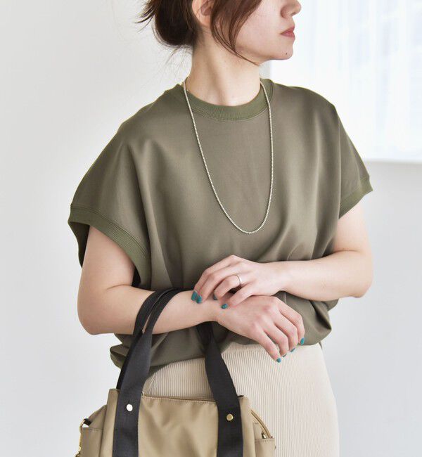 quaranciel「quaranciel:〈洗濯機可能〉ライト ポンチ コンパクト フレンチスリーブ TEE」|Tシャツ・カットソー|