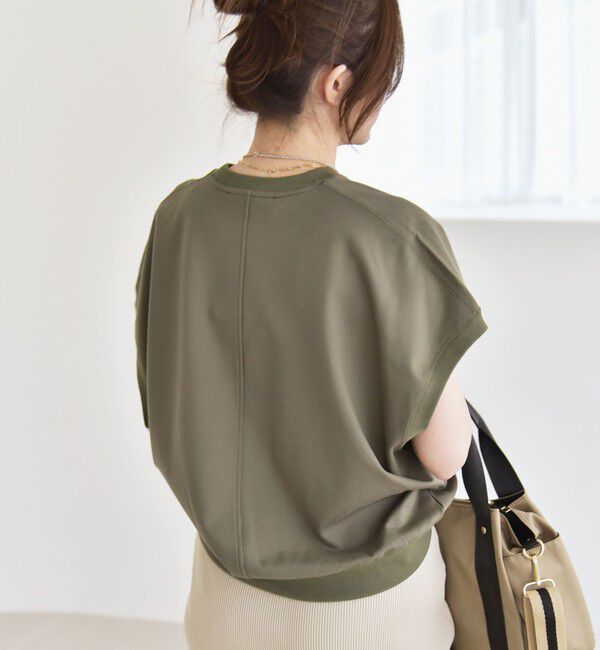 quaranciel「quaranciel:〈洗濯機可能〉ライト ポンチ コンパクト フレンチスリーブ TEE」|Tシャツ・カットソー|