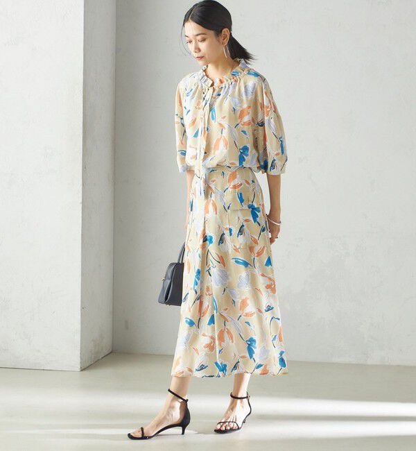 SHIPS for women「IPEKER 花柄 フロント ポケット フレア スカート」|スカート|