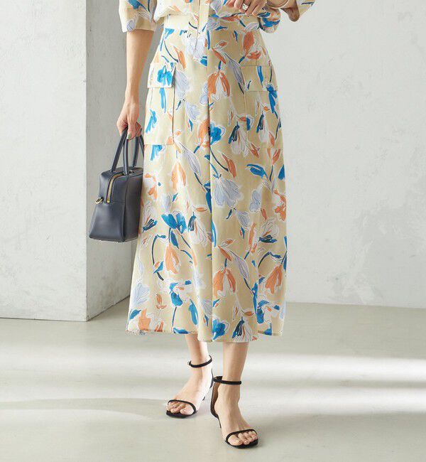 SHIPS for women「IPEKER 花柄 フロント ポケット フレア スカート」|スカート|