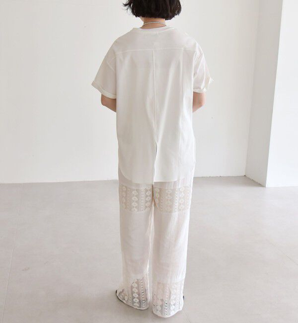 quaranciel「quaranciel:〈接触冷感/汗染み防止/洗濯機可能〉スリット ルーズ チュニック TEE」|Tシャツ・カットソー|