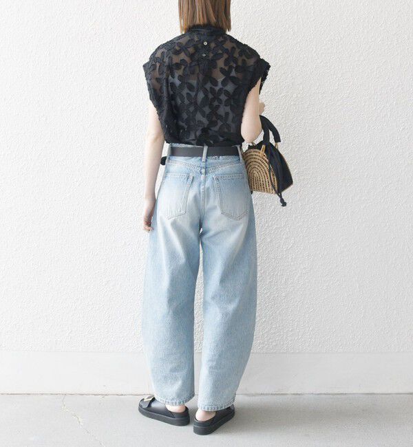 SHIPS any「SHIPS any:〈手洗い可能〉シアー フラワー ジャカード ボウタイ フレンチ ブラウス」|シャツ・ブラウス|