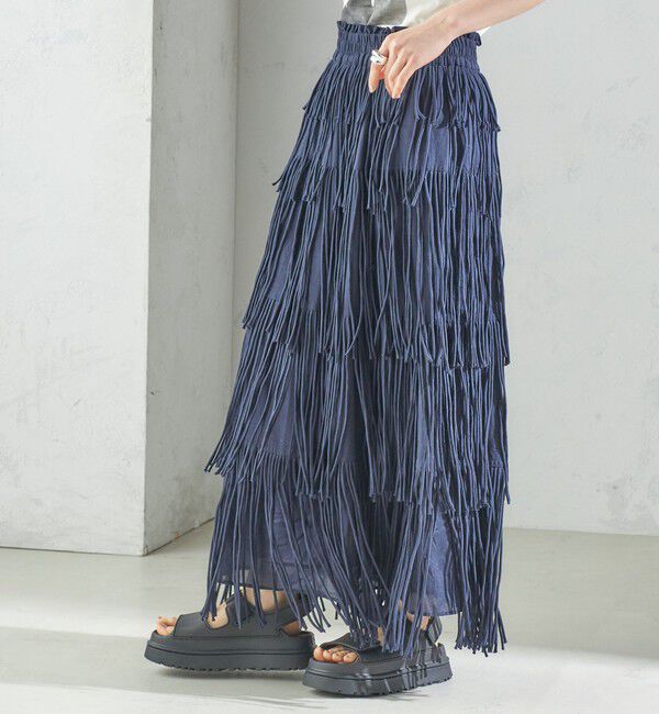 SHIPS for women「【SHIPS別注】crinkle crinkle crinkle:フリンジ スカート」|スカート|