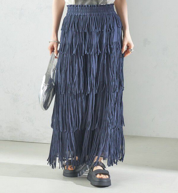 SHIPS for women「【SHIPS別注】crinkle crinkle crinkle:フリンジ スカート」|スカート|