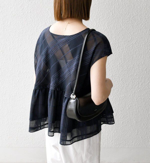 SHIPS any「SHIPS any:〈洗濯機可能〉シアー チェック ティアード ペプラム 2WAY ブラウス」|シャツ・ブラウス|