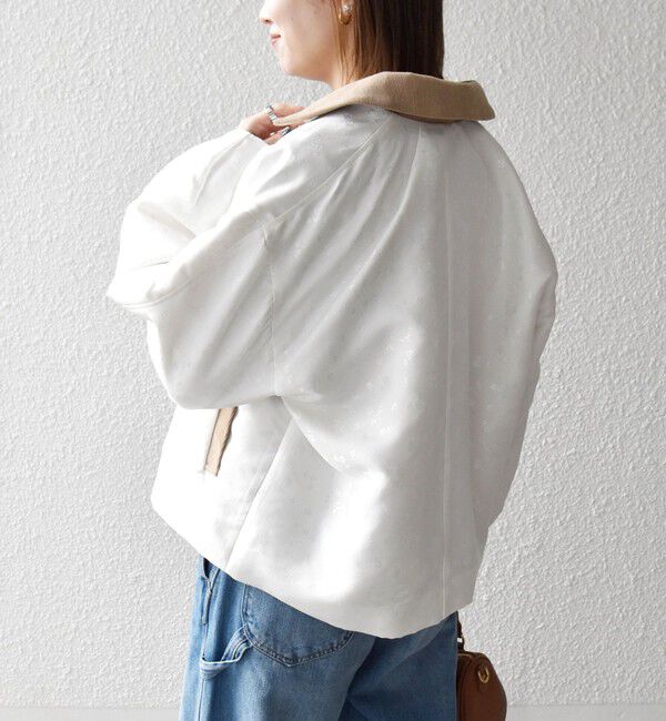 SHIPS any「SHIPS any:〈手洗い可能〉フラワー ジャカード ジップ ブルゾン」|ブルゾン・スタジャン|