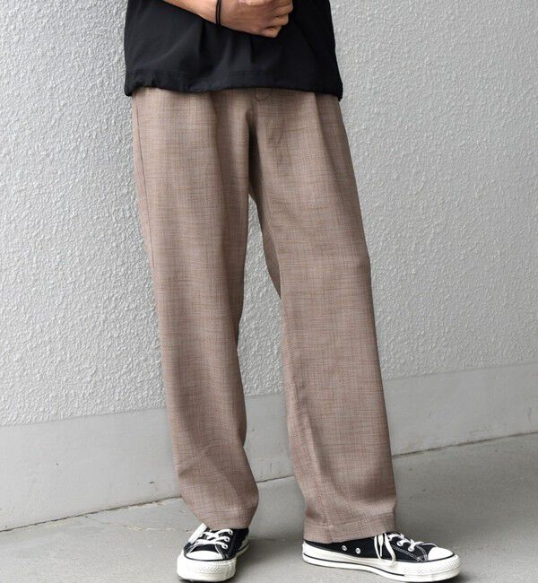 SHIPS any「SHIPS any:〈UVカット〉FUTURE LINEN CANVAS リネンライク セミワイド パンツ◇」|その他|ブラウン