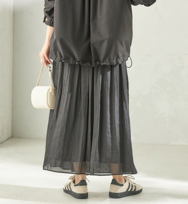 SHIPS for women「〈手洗い可能〉シアー メッシュ ギャザー スカート」|スカート|