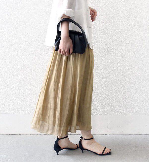 SHIPS for women「〈手洗い可能〉シアー メッシュ ギャザー スカート」|スカート|