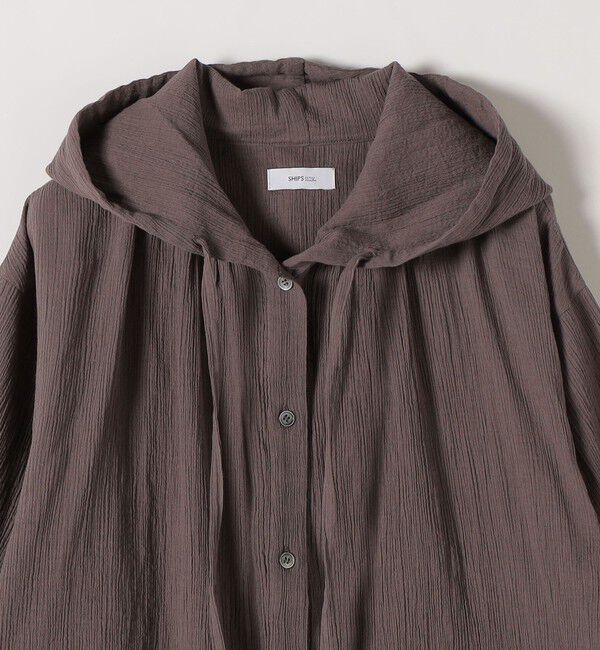 SHIPS any「SHIPS any:〈洗濯機可能〉楊柳 シアー ドロスト フード ブラウス」|シャツ・ブラウス|