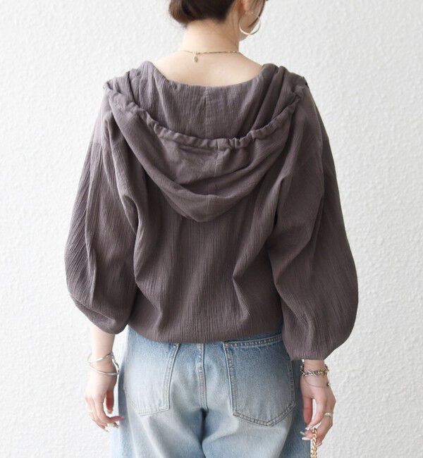 SHIPS any「SHIPS any:〈洗濯機可能〉楊柳 シアー ドロスト フード ブラウス」|シャツ・ブラウス|