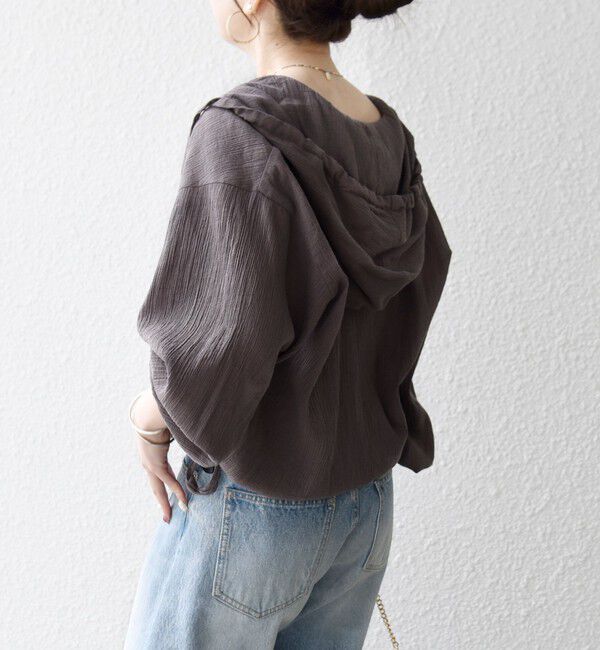 SHIPS any「SHIPS any:〈洗濯機可能〉楊柳 シアー ドロスト フード ブラウス」|シャツ・ブラウス|