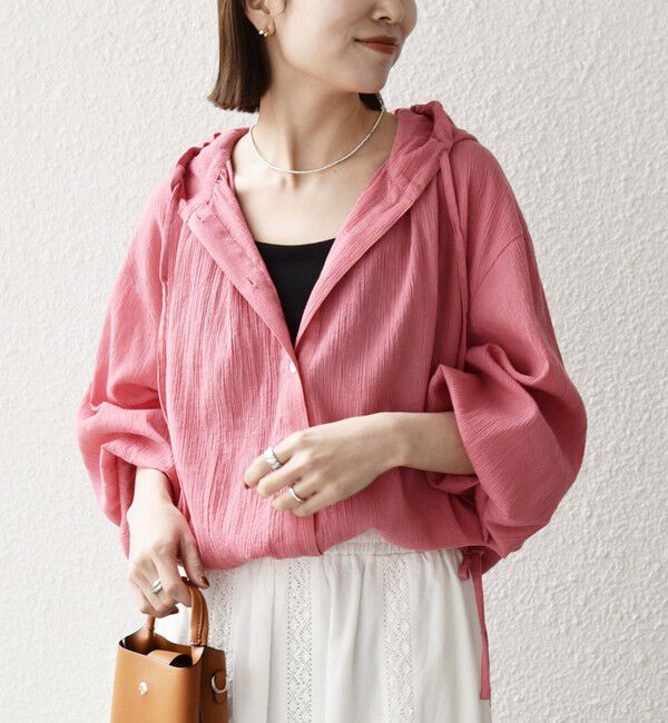 SHIPS any「SHIPS any:〈洗濯機可能〉楊柳 シアー ドロスト フード ブラウス」|シャツ・ブラウス|