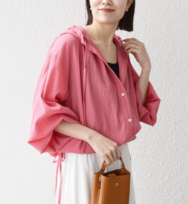 SHIPS any「SHIPS any:〈洗濯機可能〉楊柳 シアー ドロスト フード ブラウス」|シャツ・ブラウス|