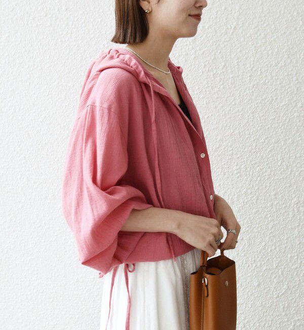 SHIPS any「SHIPS any:〈洗濯機可能〉楊柳 シアー ドロスト フード ブラウス」|シャツ・ブラウス|