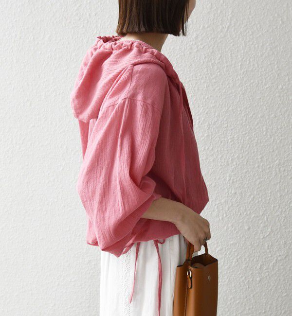 SHIPS any「SHIPS any:〈洗濯機可能〉楊柳 シアー ドロスト フード ブラウス」|シャツ・ブラウス|