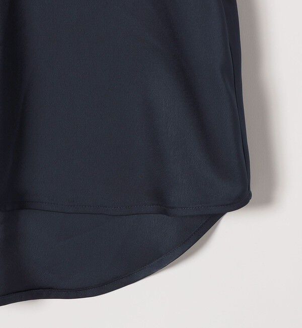 SHIPS any「《予約》SHIPS any:〈洗濯機可能〉サテン フリル カラー リボン ショートスリーブ シャツ ブラウス」|シャツ・ブラウス|