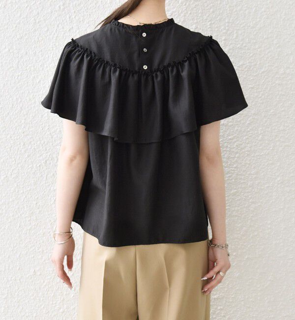 SHIPS any「SHIPS any:〈洗濯機可能〉グロッシー ラッフル フリル ギャザー ブラウス」|シャツ・ブラウス|