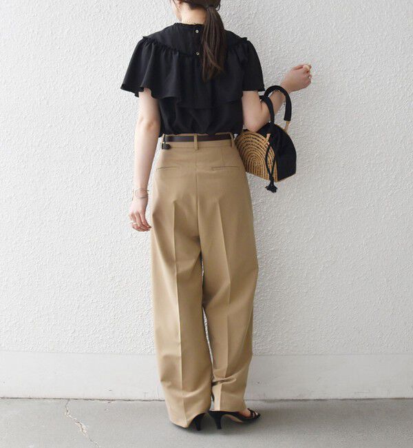 SHIPS any「SHIPS any:〈洗濯機可能〉グロッシー ラッフル フリル ギャザー ブラウス」|シャツ・ブラウス|