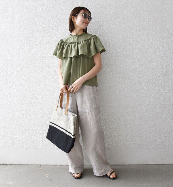 SHIPS any「SHIPS any:〈洗濯機可能〉グロッシー ラッフル フリル ギャザー ブラウス」|シャツ・ブラウス|