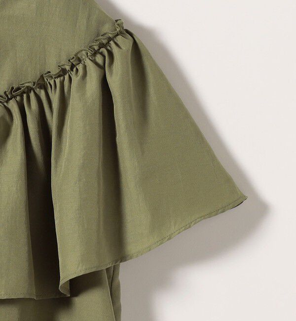 SHIPS any「SHIPS any:〈洗濯機可能〉グロッシー ラッフル フリル ギャザー ブラウス」|シャツ・ブラウス|