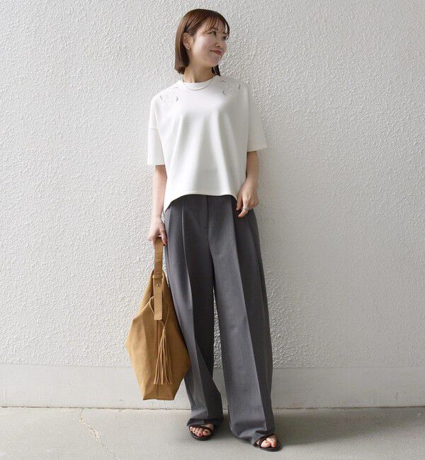 SHIPS any「SHIPS any:〈洗濯機可能〉エンブロイダリー ショートスリーブ プルオーバー」|Tシャツ・カットソー|