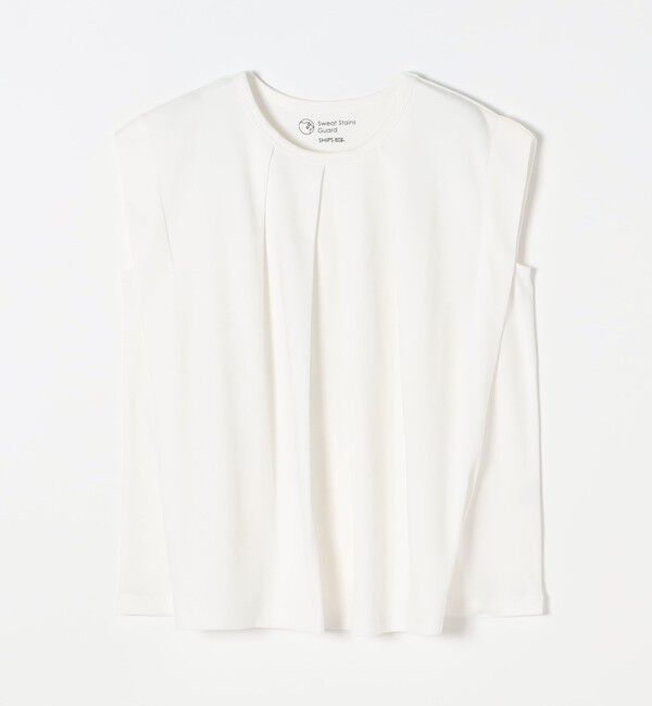 SHIPS any「SHIPS any:〈接触冷感/汗染み防止加工/洗濯機可能〉タック フレア ノースリーブ TEE」|Tシャツ・カットソー|