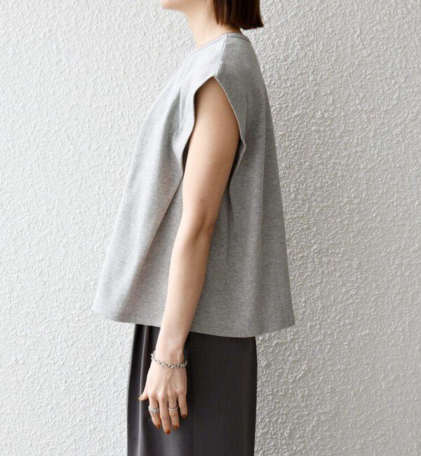 SHIPS any「SHIPS any:〈接触冷感/汗染み防止加工/洗濯機可能〉タック フレア ノースリーブ TEE」|Tシャツ・カットソー|