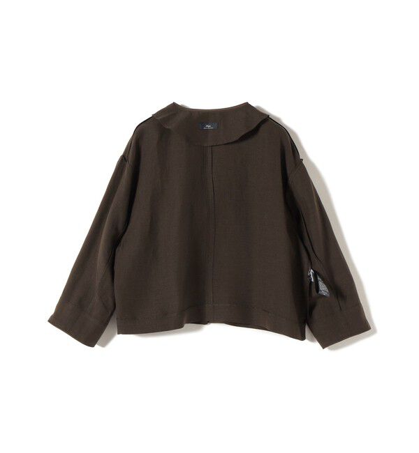 SHIPS for women「SHIPS Primary Navy Label:麻混 ノーカラー ジャケット（セットアップ対応）」|ノーカラージャケット|