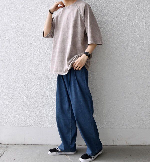 SHIPS any「【SHIPS any別注】ONEITA: ケミカルウォッシュ リラックス ラグラン Tシャツ(セットアップ対応)◆」|Tシャツ・カットソー|