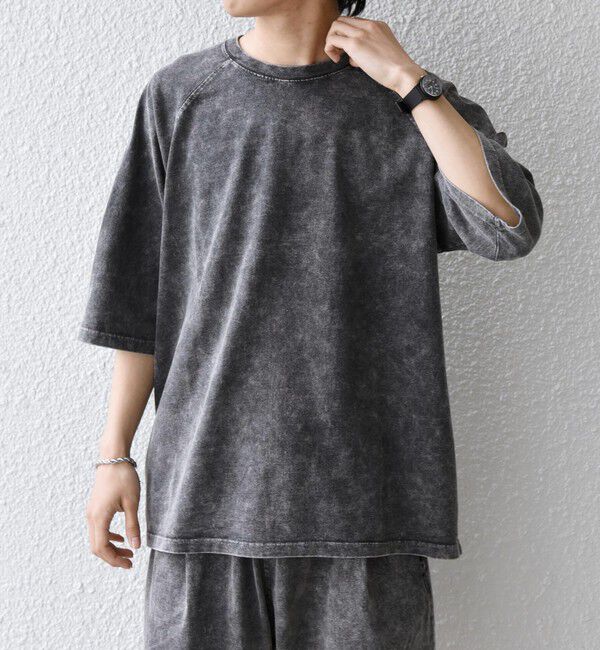 SHIPS any「【SHIPS any別注】ONEITA: ケミカルウォッシュ リラックス ラグラン Tシャツ(セットアップ対応)◆」|Tシャツ・カットソー|