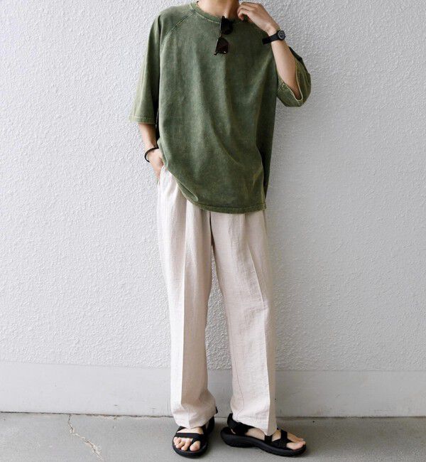 SHIPS any「【SHIPS any別注】ONEITA: ケミカルウォッシュ リラックス ラグラン Tシャツ(セットアップ対応)◆」|Tシャツ・カットソー|