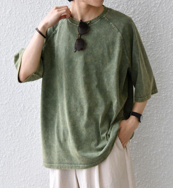 SHIPS any「【SHIPS any別注】ONEITA: ケミカルウォッシュ リラックス ラグラン Tシャツ(セットアップ対応)◆」|Tシャツ・カットソー|
