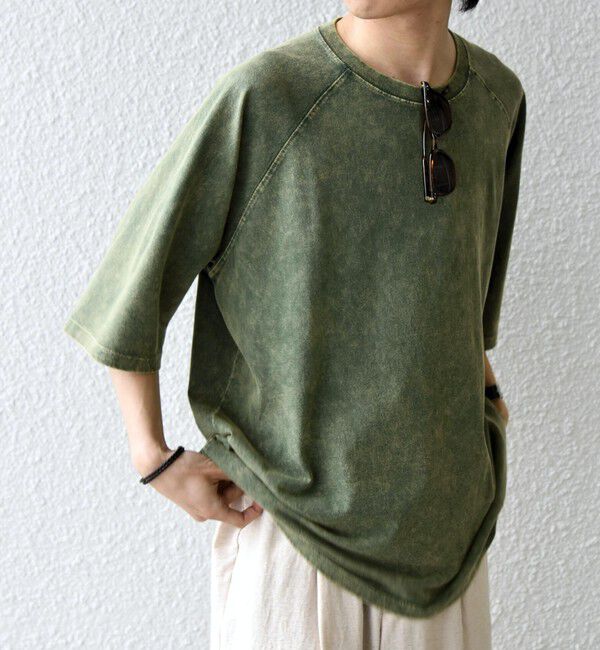 SHIPS any「【SHIPS any別注】ONEITA: ケミカルウォッシュ リラックス ラグラン Tシャツ(セットアップ対応)◆」|Tシャツ・カットソー|