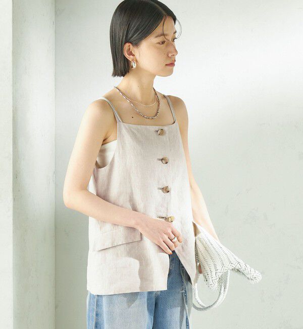 SHIPS for women「《予約》TICCA:〈手洗い可能〉リネン キャミソール ベスト」|ベスト・ジレ|