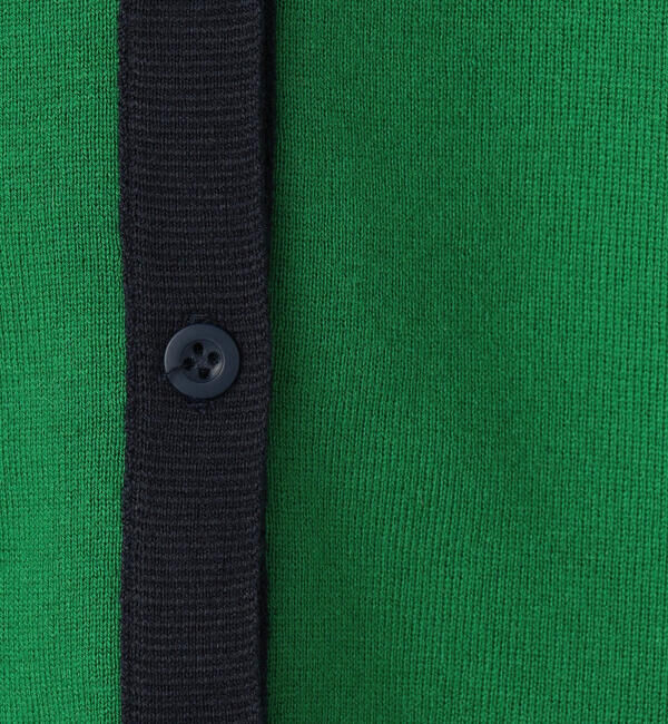 CABaN「コットンカシミヤ バイカラークルーネックカーディガン」|カーディガン|