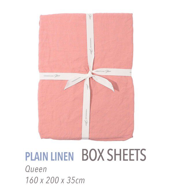 TOMORROWLAND HOME「プレーンリネン ボックスシーツ（クイーン）」|その他|33 ピンク