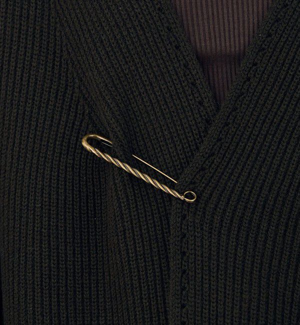 DES PRES「セミウーステッドウール キルトピン付きカーディガン」|カーディガン|