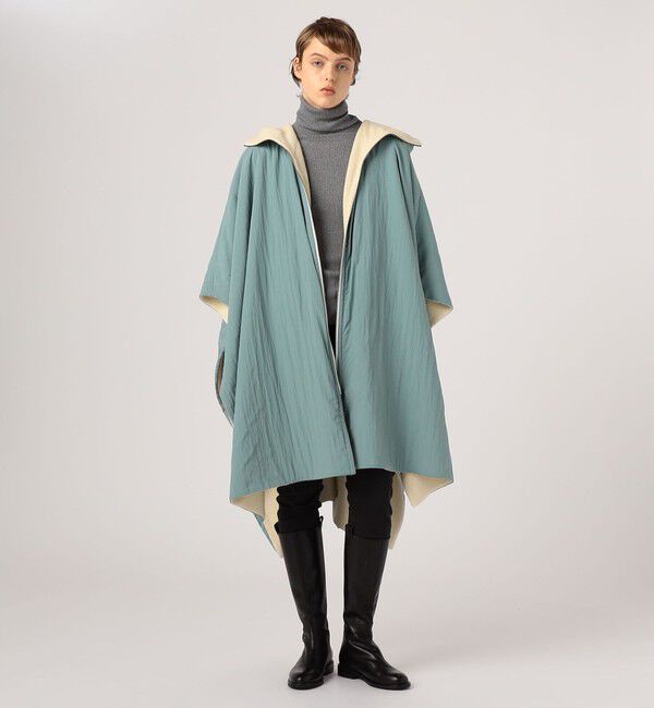 BACCA「レーヨンウール リバーシブルポンチョ」|ダッフルコート|