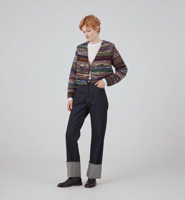 MACPHEE「ニットボンディング クロップドジャケット」|カーディガン|
